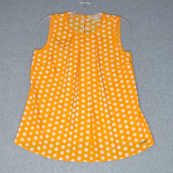 Michael Michael Kors XS Polka Dot Yellow Sleeveless Top Spring Easter Summer - Picture 2 of 11